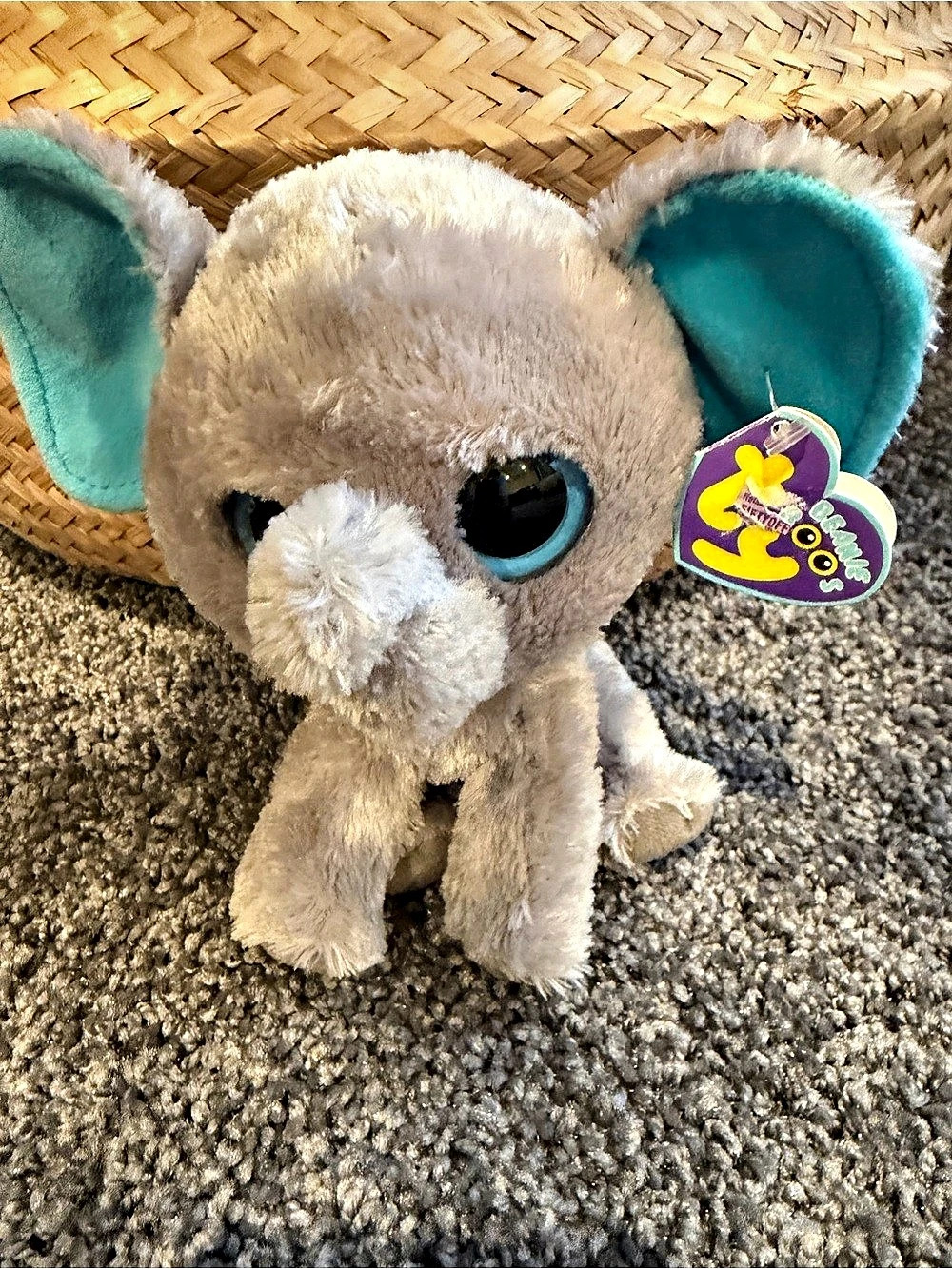 Ty Beanie Boos Peanut Elephant 6” Retired 2011 Blue Ears NWT Plush